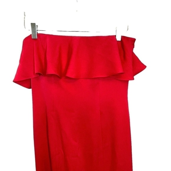 Shoshanna Midnight Poppy Strapless High-Low Gown Hem and Bust Ruffle Size 2 - Picture 4 of 11